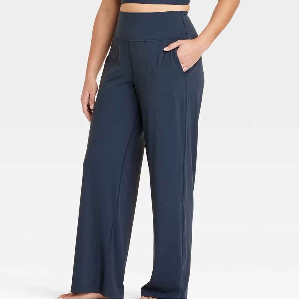 NWT All in Motion Everyday Soft Navy Blue Wide-Leg Yoga Pants Sz XL